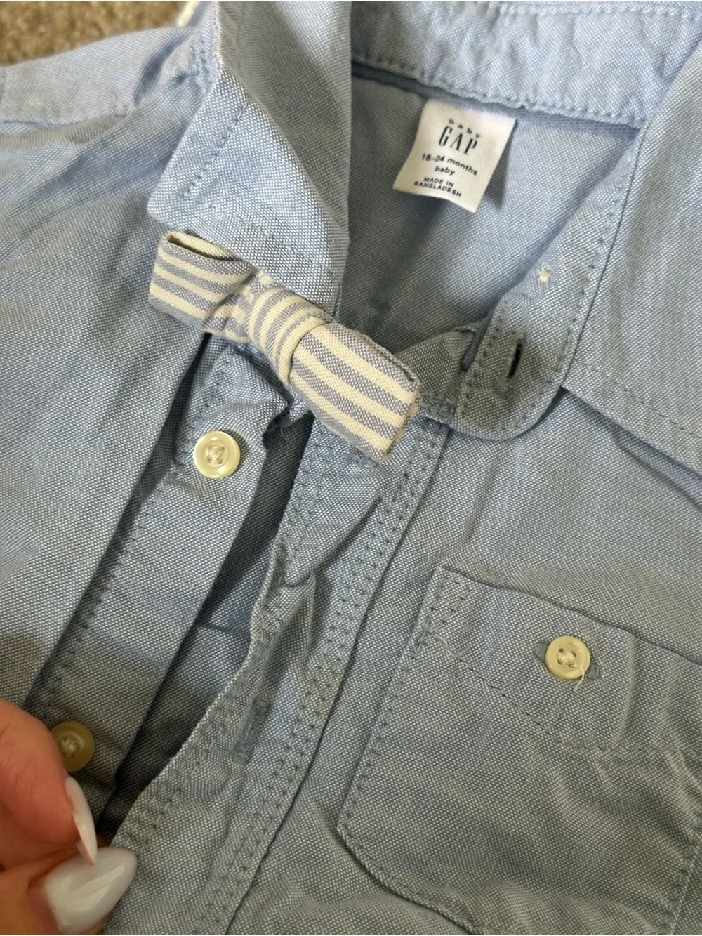Baby GAP 2-Piece Dress Outfit 18–24 Months Blue Oxford Shirt